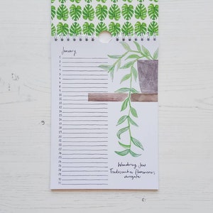 Perpetual Birthday and Celebration House Plant Calendar Undated planner image 2