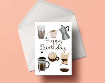 Happy Birthday coffee Greeting card