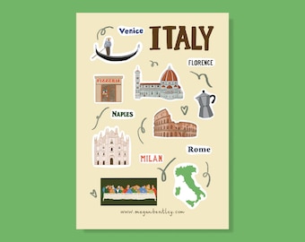 Italy sticker sheet A6