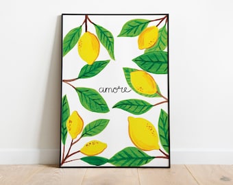 Amore lemons A4 print
