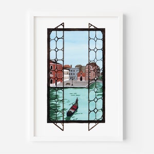 Venice Italy Art Print gondola on the canal A4 or A5 画像 2