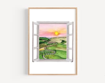 Tuscany Italy Art Print A4 or A5