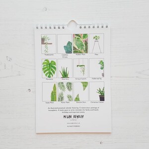 Perpetual Birthday and Celebration House Plant Calendar Undated planner image 8