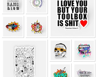 Mechanic/Petrol Head Tool box Sticker Collection
