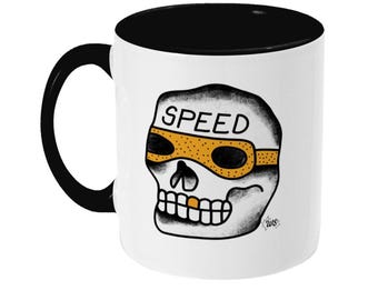Speed Skull Cafe Racer Biker Mug