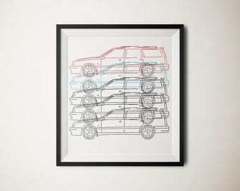 Volvo 850R Colour Collection Automotive Print