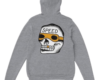 Speed Skull Rear Print Hoodie