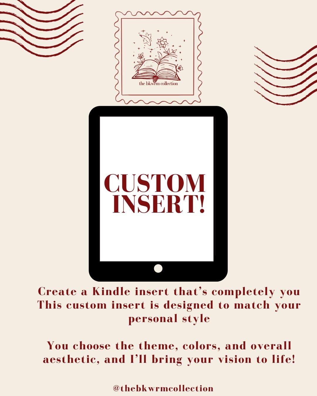Custom Kindle Insert | Personalized Kindle Insert | Choose Your Theme ...