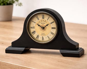 Vintage Mantel Clock on Living Room Side Table