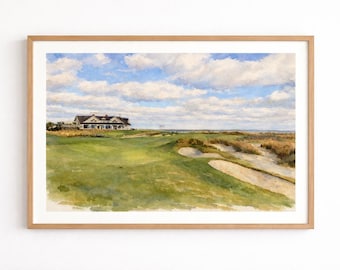 Kiawah Island Ocean Course Print – 18th Hole Watercolor Golf Art
