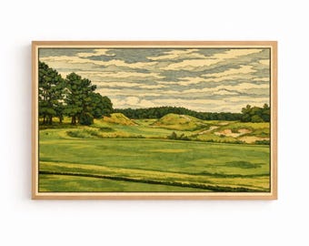 Framed Tobacco Road 1st Hole Japanese Woodblock Print – NC Golf Art, Unique Golfer Gift