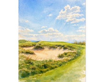 Liverpool Hoylake Water Color Print–  Golf Wall Decor Gift for Golfers