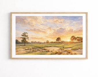 Pinehurst Golf Print – The Cradle View Watercolor Art – Coastal Golf Scene