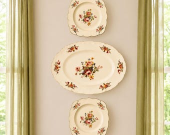 Vintage Floral Plate Wall Set | Gallery Display, Heirloom Style