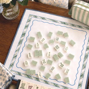 Sage Green Mahjong Tiles | American Mahjong Set l Botanical Mahjong Game Tiles image 2
