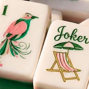 pink mahjong set. mahjong game night gift for her