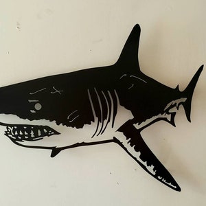 Great white shark metal art