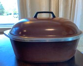 Vintage Club Large Chocolate Brown 8qt Dutch Oven Roasting Pot Roaster