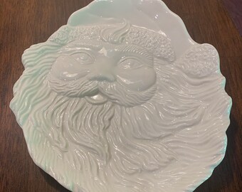 Mikasa Holiday Elegance Santas Cookies Platter / Christmas Santa Canapé Plate / Appetizer Plate /Santa Cookie Plate 11x10