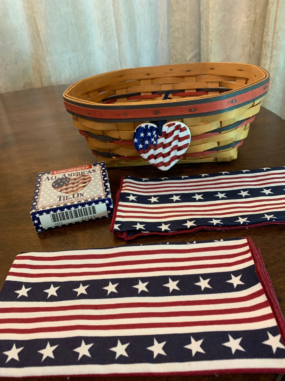 Longaberger Basket All American Blue Ribbon Bread Basket 2 Etsy