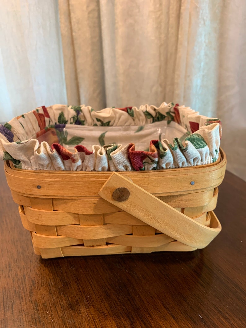 Longaberger Medium Berry Basket Combo Fruits Medley liner and Etsy