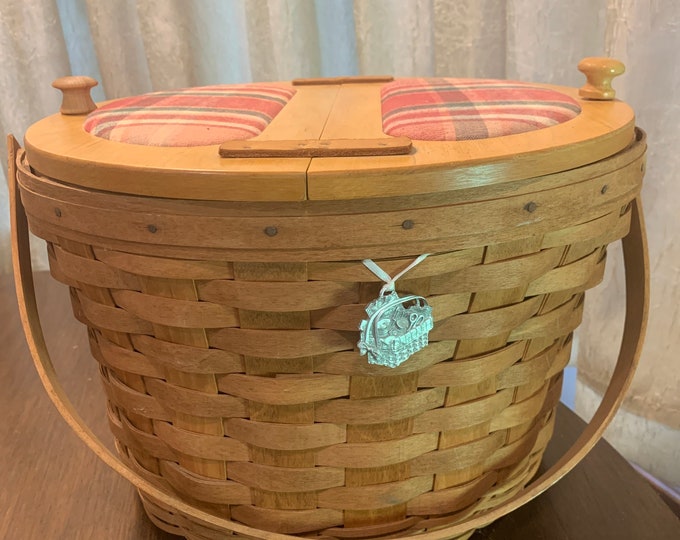 Longaberger Large Fruit Basket With Custom Dual Open Plaid Pin Etsy