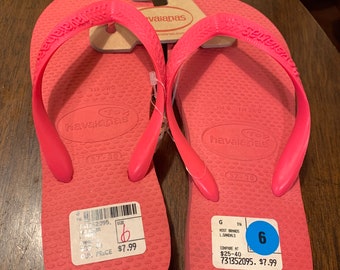 Haviananas Flip Flop Sandals 37-38 USA size 6 Pink New