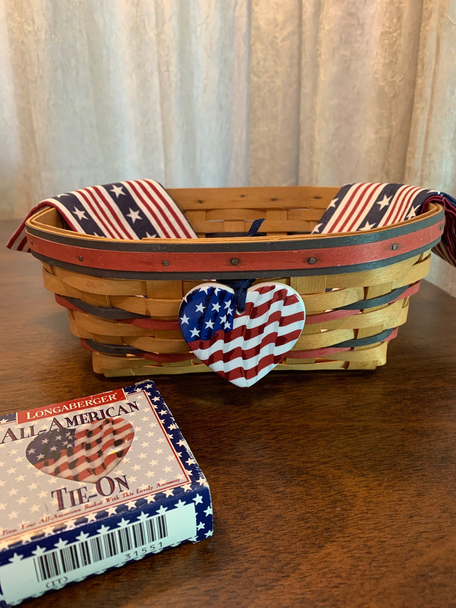 Longaberger Basket All American Blue Ribbon Bread Basket 2 Etsy