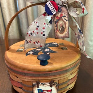 Vintage Longaberger Crisco Cookie Basket, Artist Lid, Protector, New Liner & Tie On