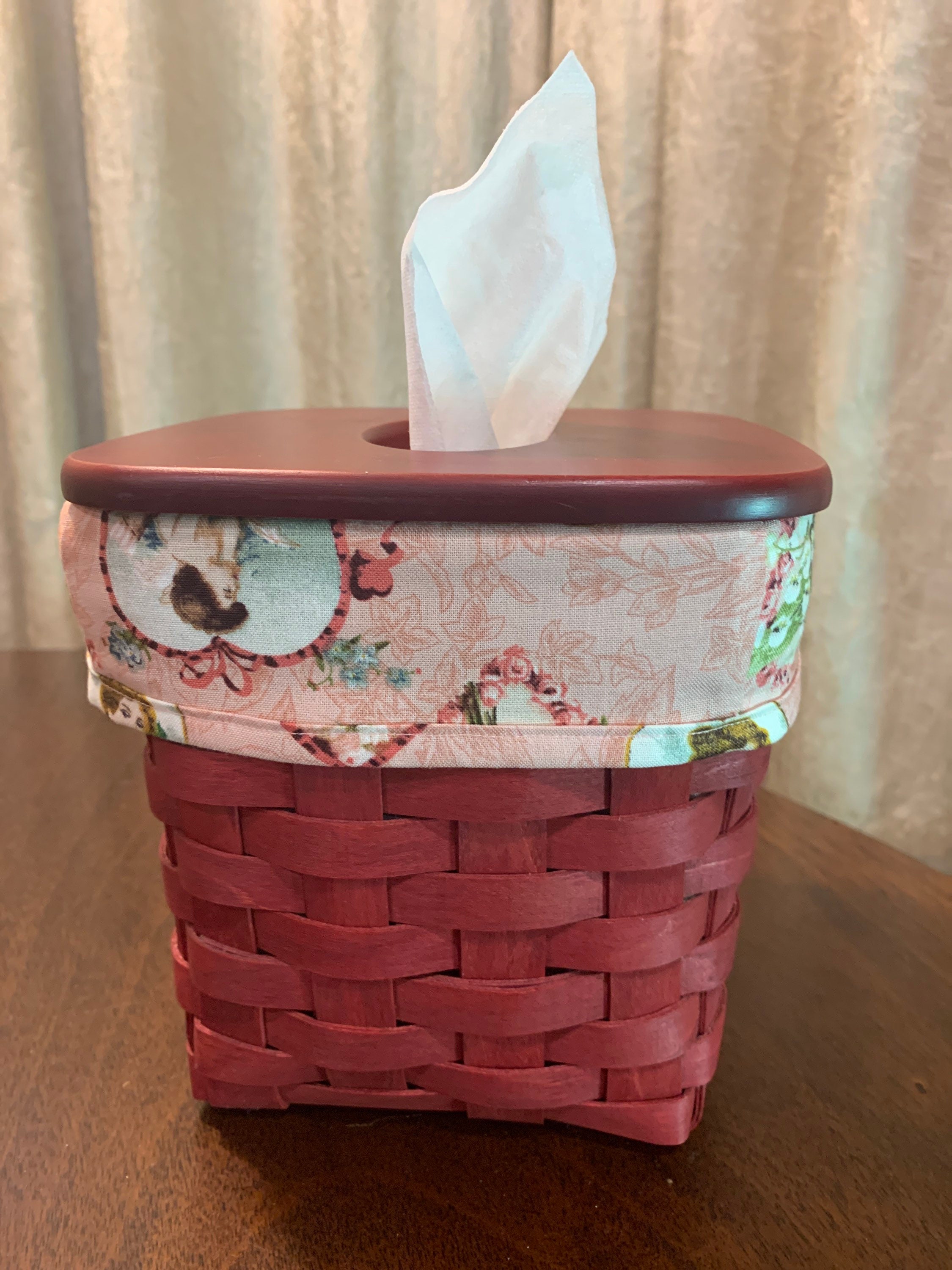 New! Tall Tissue Basket Liner from Longaberger Botanical Fields fabric 