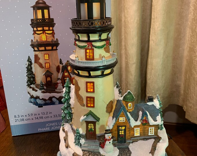 Lemax Carole Towne Collection Jones Lighthouse Spinning Lighted EUC Etsy