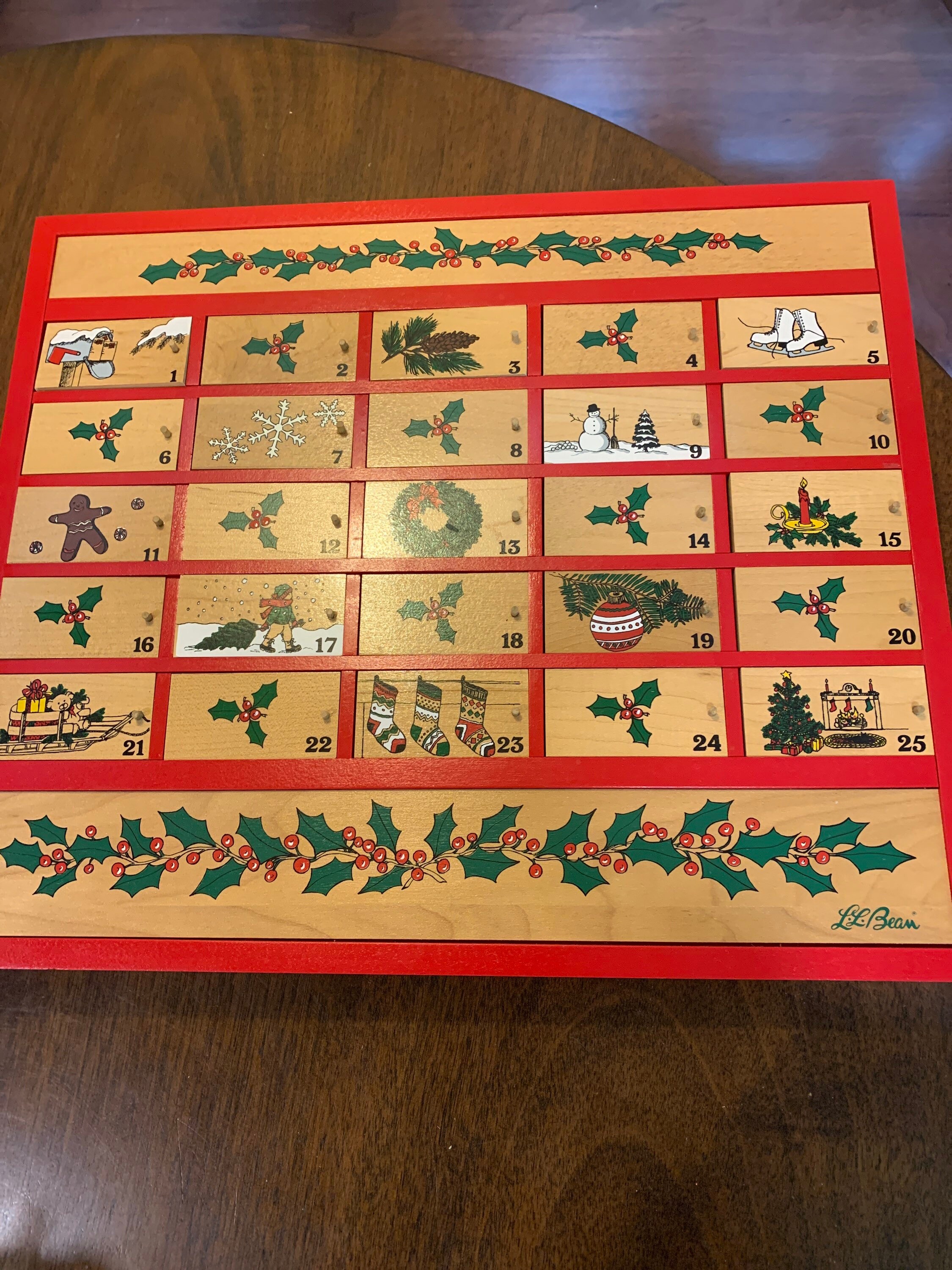 L.L. Bean Advent Calendar Vtg Wooden 1980s Wall Mount or - Etsy Denmark