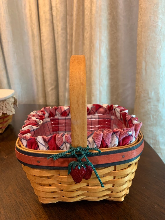 Longaberger 2001 All American Strawberry Basket Combo with Red Etsy