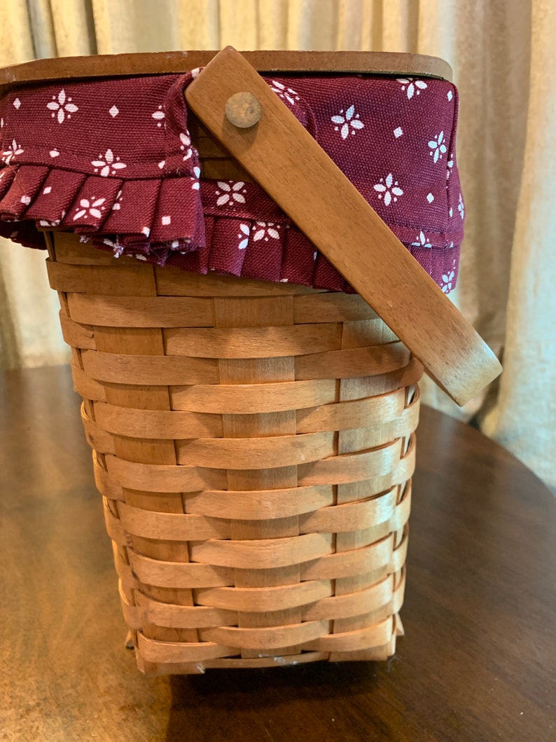Longaberger Large Footed Newspaper Magazine Basket with Lid Etsy