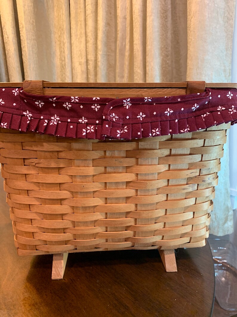 Longaberger Large Footed Newspaper Magazine Basket with Lid Etsy