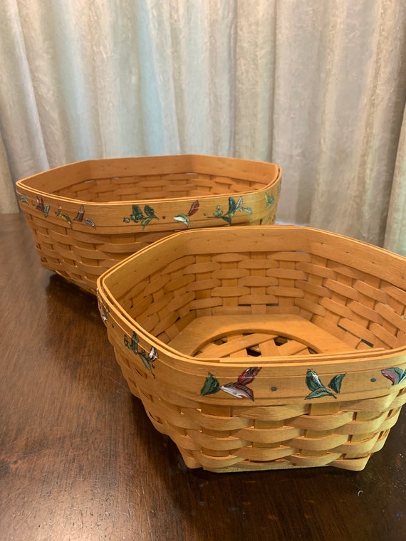 Longaberger Generations Baskets Set of 2 Hand Painted Signed Etsy