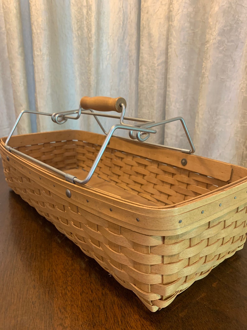 Longaberger Large Hostess Caddy Tool Box Metal Handles Etsy