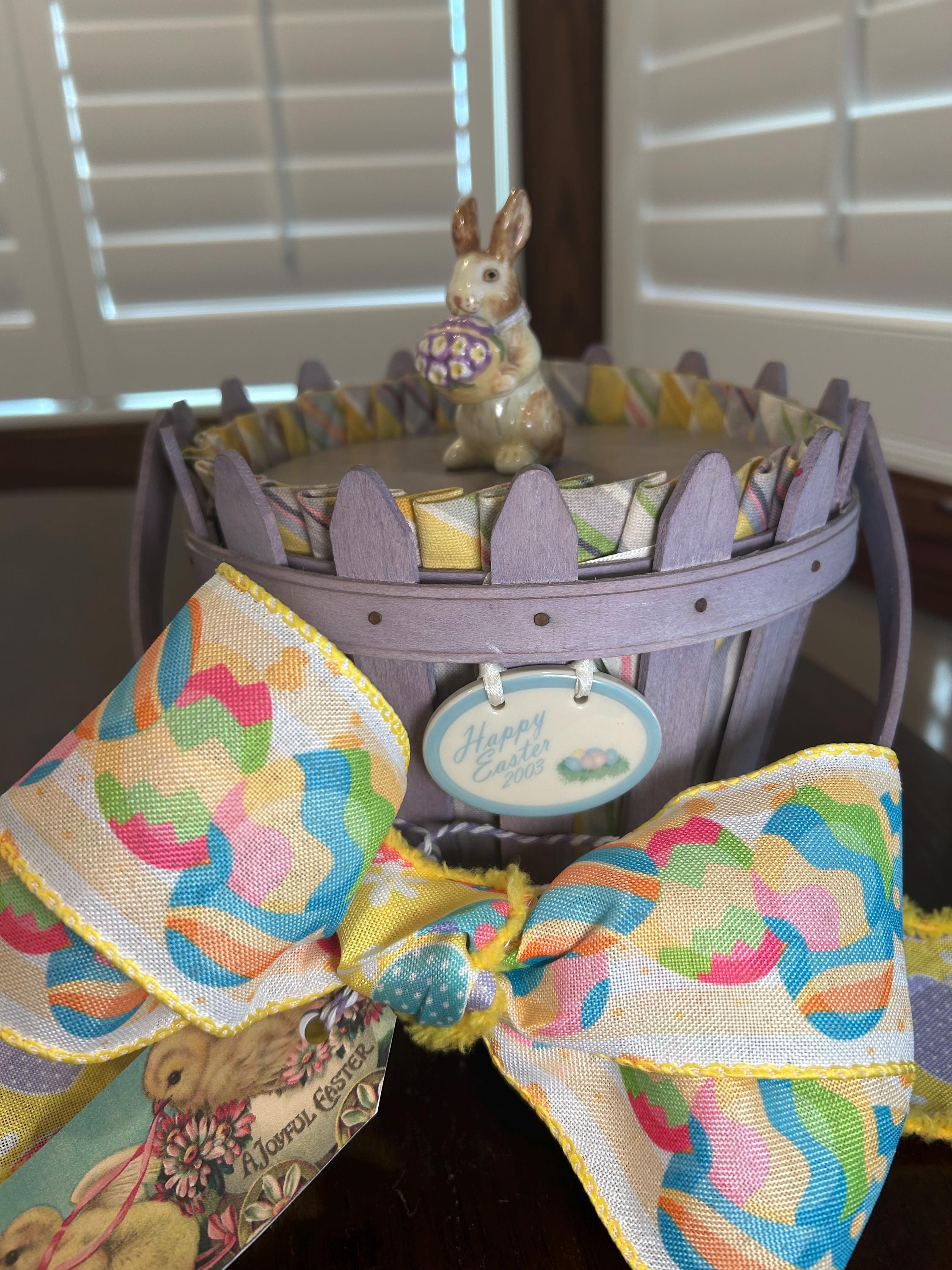 Longaberger Easter Basket: Purple Picket Pail With Bunny Knob  display picture 1
