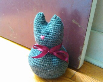 Gray Cat DoorStop