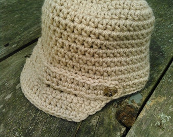 Crocheted Newsboy Hat for Girl or Boy, Custom Sized