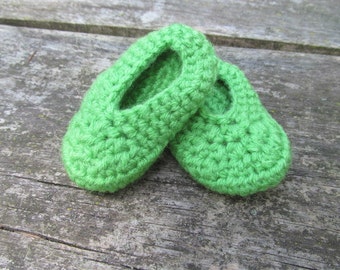Green 3-6 Month Slippers