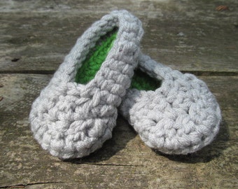 Custom Gray and Green Child Slippers