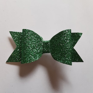 Small Green Glittered Hair Bow