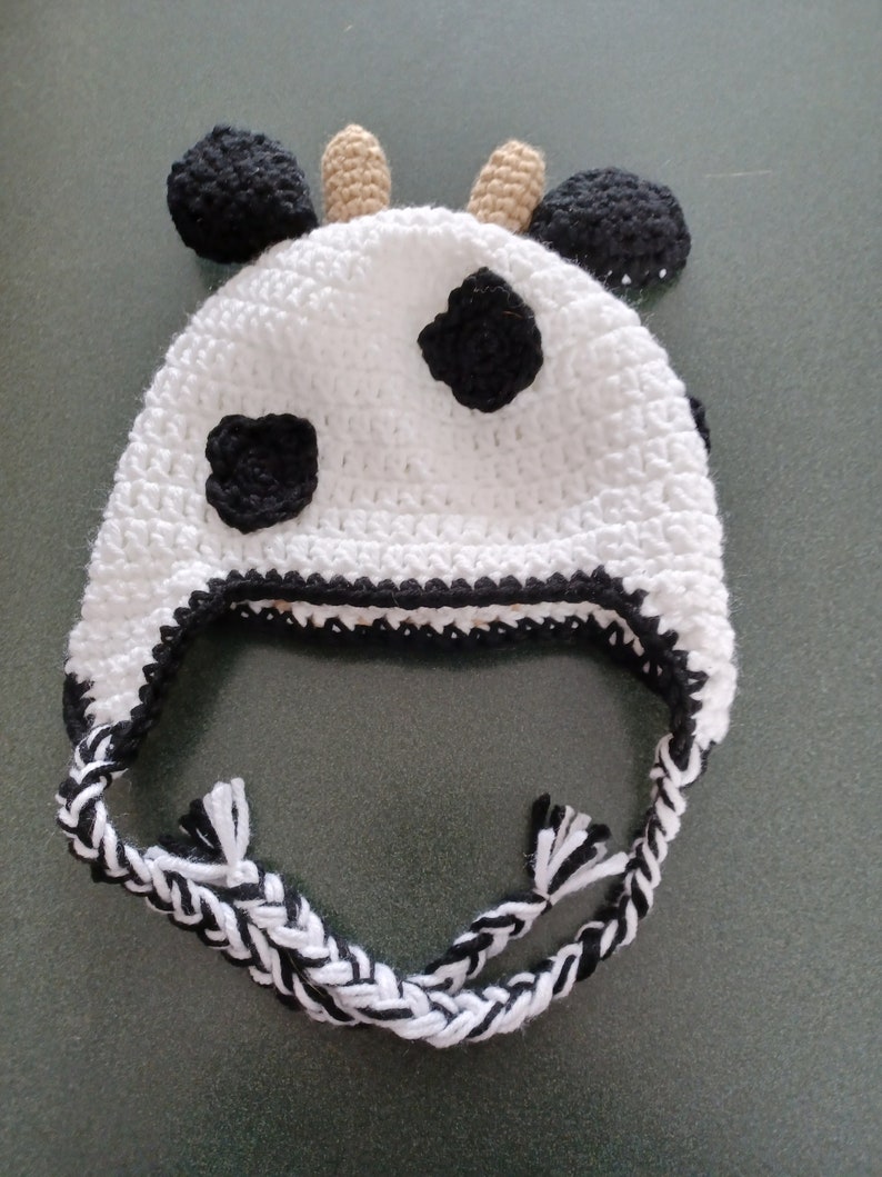 Crocheted Cow Hat All Sizes image 2