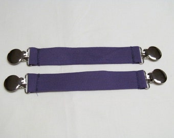 Purple Elastic Mitten Clips