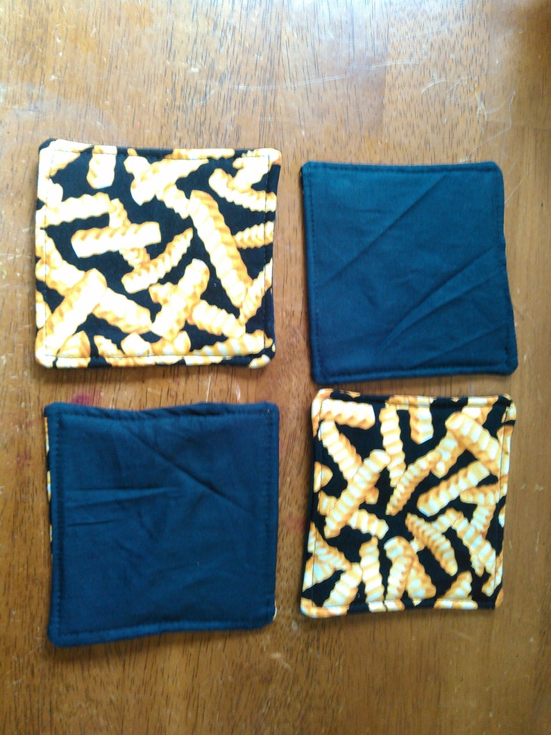 Set of 4 French Fry Reversible Coasters image 2