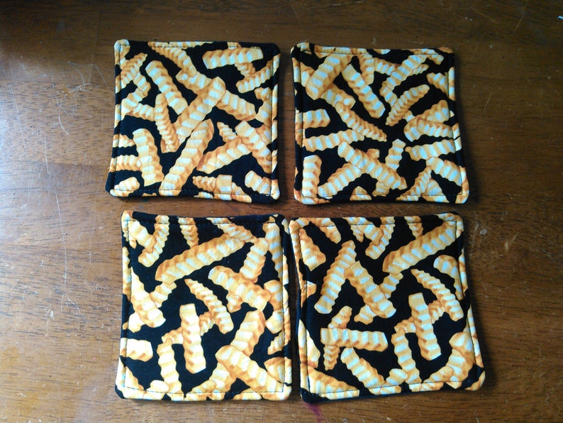 Set of 4 French Fry Reversible Coasters image 4
