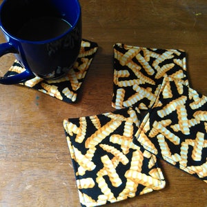 Set of 4 French Fry Reversible Coasters image 1