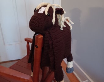 Foldable Horse Crocheted Snuggle Blanket