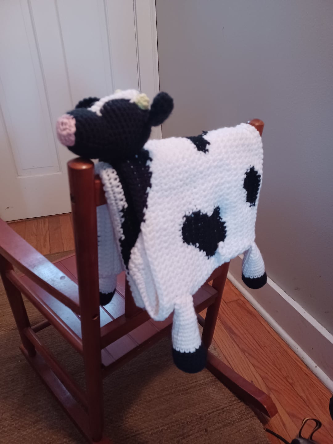 Foldable Crochet Cow Blanket Etsy